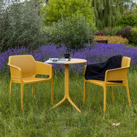 Stół SPRITZ senape/żółty + 2 krzesła NET senape/zółty - Zdjęcie 6
