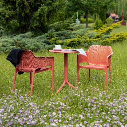 Stół SPRITZ corallo/czerwony + 2 krzesła NET corallo/czerwony - Zdjęcie 6