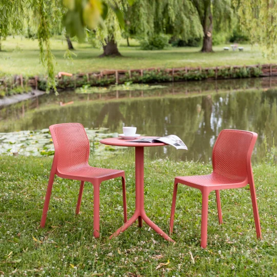 Stół SPRITZ corallo/czerwony + 2 krzesła BIT corallo/czerwony - Zdjęcie 6