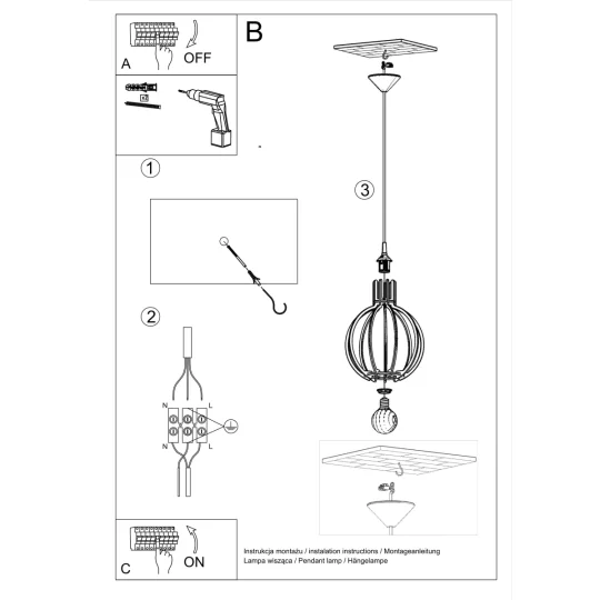 Lampa wisząca ARANCIA naturalne drewno - Zdjęcie 5