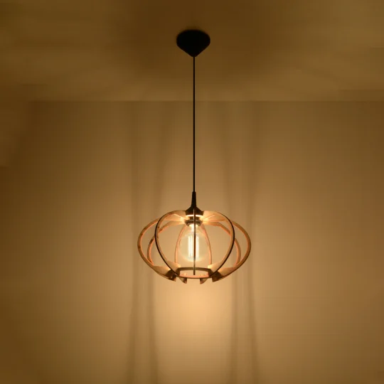 Lampa wisząca MANDELINO naturalne drewno - Zdjęcie 3