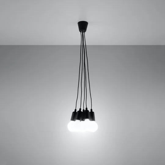 Lampa wisząca DIEGO 5 czarna - Zdjęcie 3