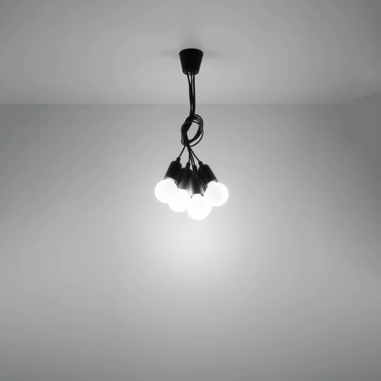 Lampa wisząca DIEGO 5 czarna - Zdjęcie 6