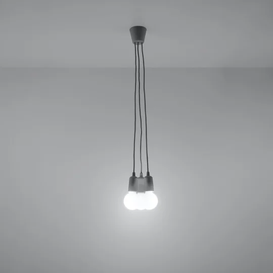 Lampa wisząca DIEGO 3 szara - Zdjęcie 3