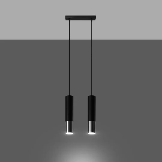 Lampa wisząca LOOPEZ 2 czarny/chrom - Zdjęcie 3