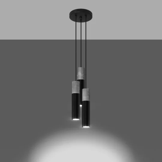 Lampa wisząca BORGIO 3P czarny - Zdjęcie 3