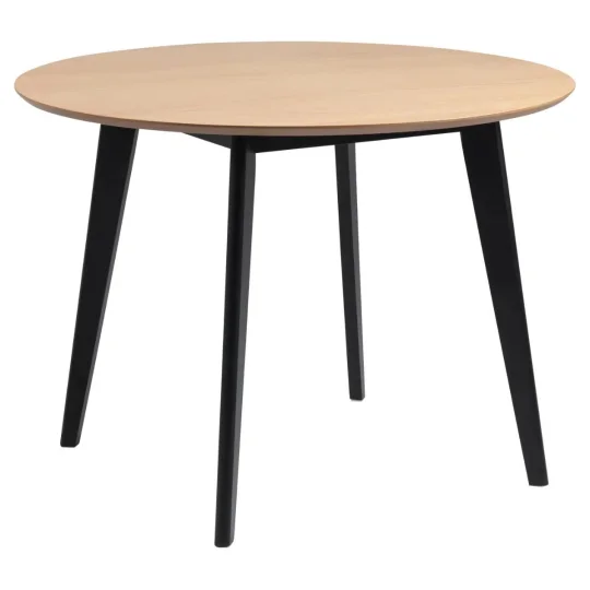 Stół RUBBO fi 105 drewniany + 4 krzesła MUNIOS BIS różowy - Zdjęcie 2