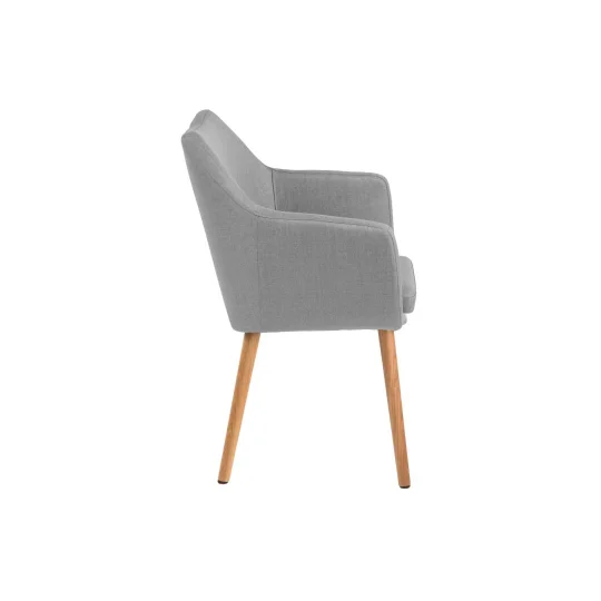 Krzesło tapicerowane HAZEL jasnoszare - nogi drewniane naturalne - Zdjęcie 2