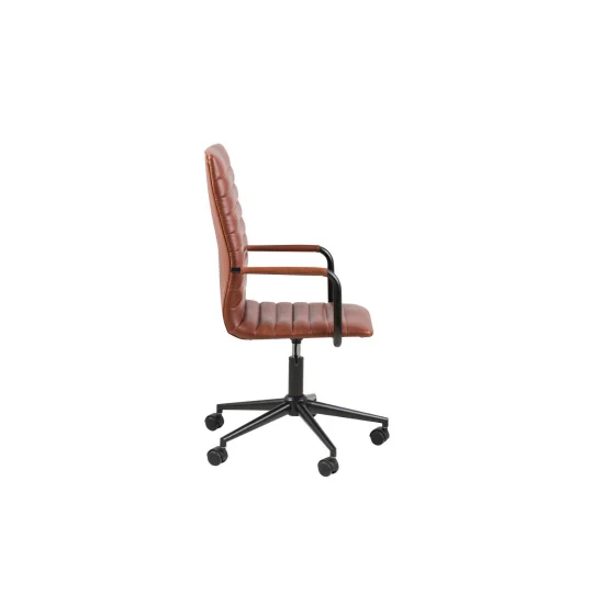 Krzesło biurowe z ekoskóry IRIDA brązowe - Zdjęcie 4