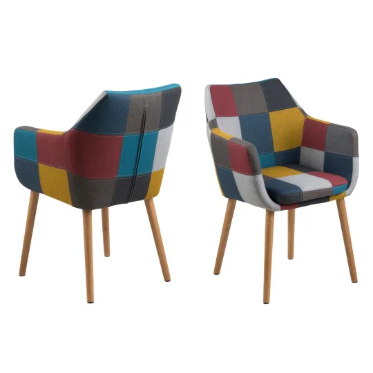 Krzesło tapicerowane HAZEL patchwork - Zdjęcie 2