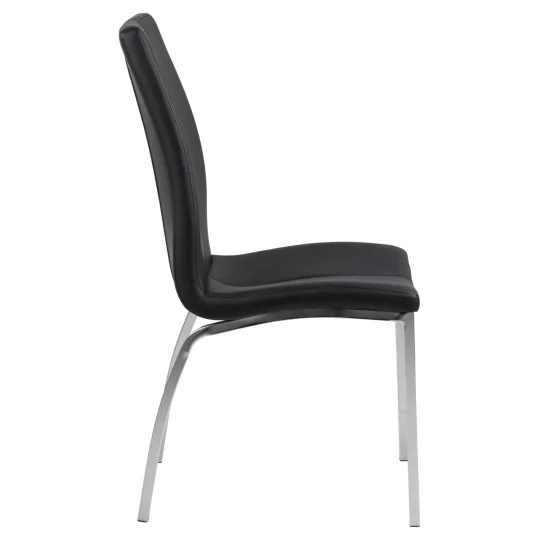 Krzesło z ekoskóry CARMEN czarne - chromowane nogi - Zdjęcie 4