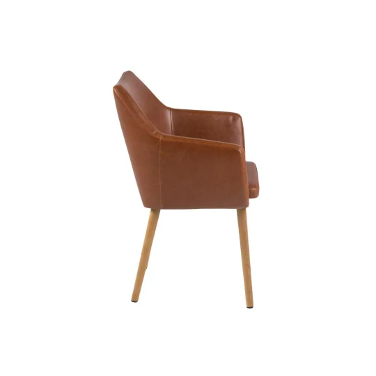 Krzesło z ekoskóry HAZEL brązowe - Zdjęcie 4