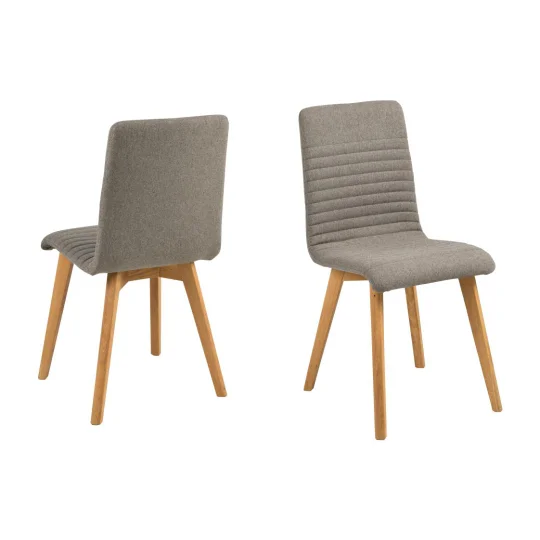 Krzesło tapicerowane KAI szare - drewniane nogi - Zdjęcie 2