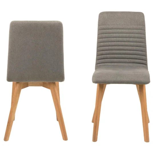 Krzesło tapicerowane KAI szare - drewniane nogi - Zdjęcie 3