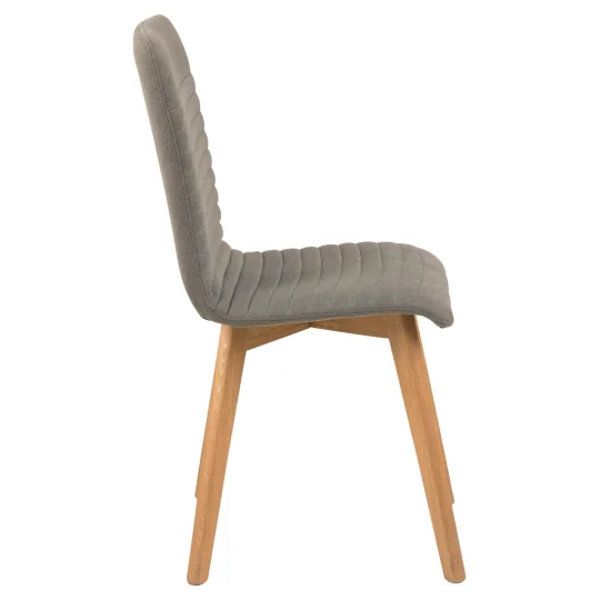 Krzesło tapicerowane KAI szare - drewniane nogi - Zdjęcie 4