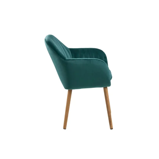 Krzesło tapicerowane IAN zielone - nogi drewniane - Zdjęcie 4