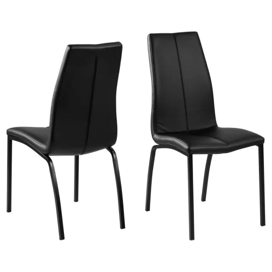 Krzesło z ekoskóry CARMEN czarne - czarne nogi - Zdjęcie 2