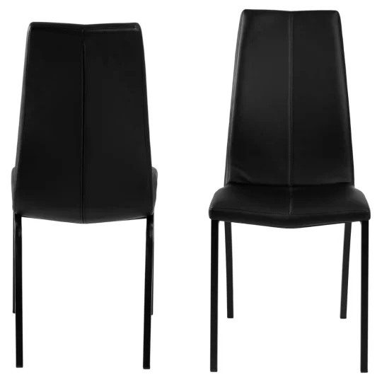Krzesło z ekoskóry CARMEN czarne - czarne nogi - Zdjęcie 3