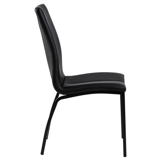 Krzesło z ekoskóry CARMEN czarne - czarne nogi - Zdjęcie 4