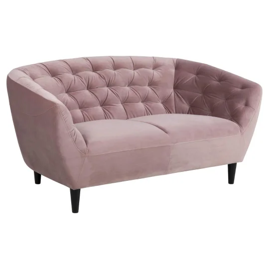 Sofa dwuosobowa tapicerowana BRAD różowa - Zdjęcie 2
