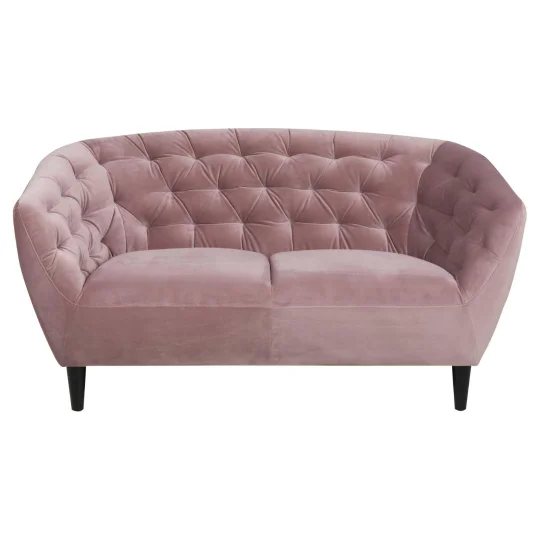 Sofa dwuosobowa tapicerowana BRAD różowa - Zdjęcie 3