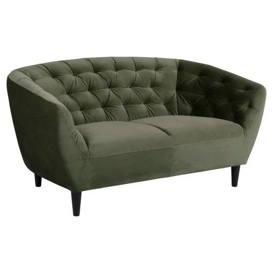 Sofa dwuosobowa tapicerowana BRAD zielona - Zdjęcie 2