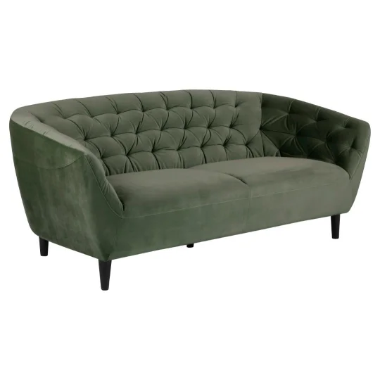 Sofa trzyosobowa tapicerowana BRAD zielona - Zdjęcie 2