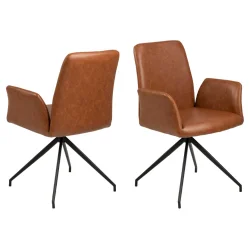 Krzesło do jadalni z podłokietnikami 00000820201 - kolor brązowy
