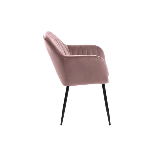 Krzesło tapicerowane IAN różowe - nogi czarne - Zdjęcie 4