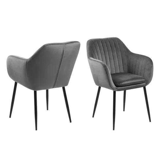 Krzesło tapicerowane IAN ciemnoszare - nogi czarne - Zdjęcie 2