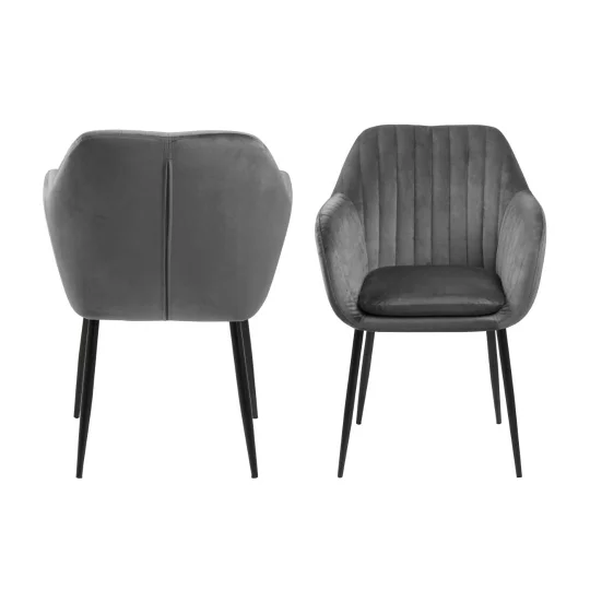 Krzesło tapicerowane IAN ciemnoszare - nogi czarne - Zdjęcie 3