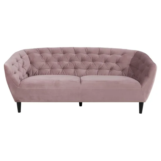Sofa trzyosobowa tapicerowana SORYA różowa - Zdjęcie 3