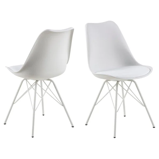 Krzesło z ekoskóry LUKE białe - nogi białe - Zdjęcie 2