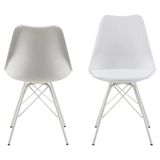 Krzesło z ekoskóry LUKE białe - nogi białe - Zdjęcie 3