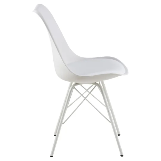 Krzesło z ekoskóry LUKE białe - nogi białe - Zdjęcie 4
