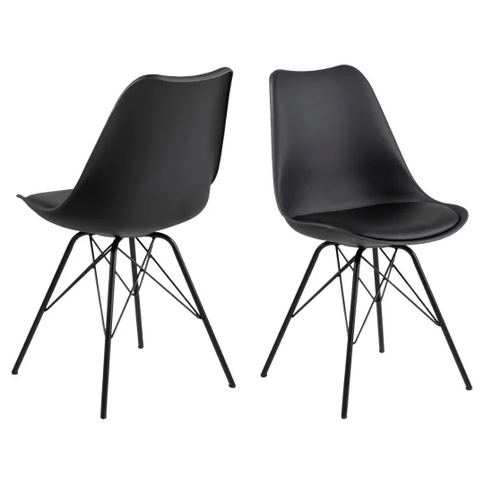 Krzesło z ekoskóry LUKE czarne - nogi czarne - Zdjęcie 2