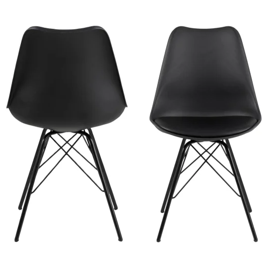 Krzesło z ekoskóry LUKE czarne - nogi czarne - Zdjęcie 3