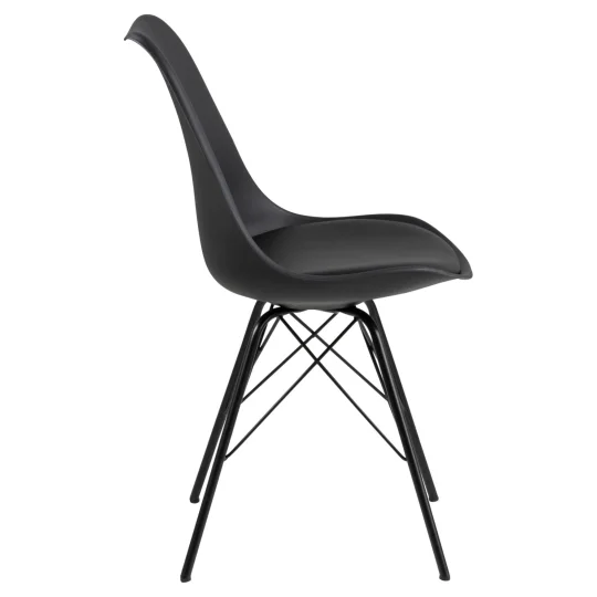 Krzesło z ekoskóry LUKE czarne - nogi czarne - Zdjęcie 4