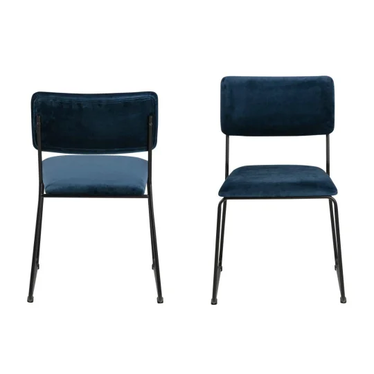 Krzesło tapicerowane SABRINA niebieskie - Zdjęcie 3