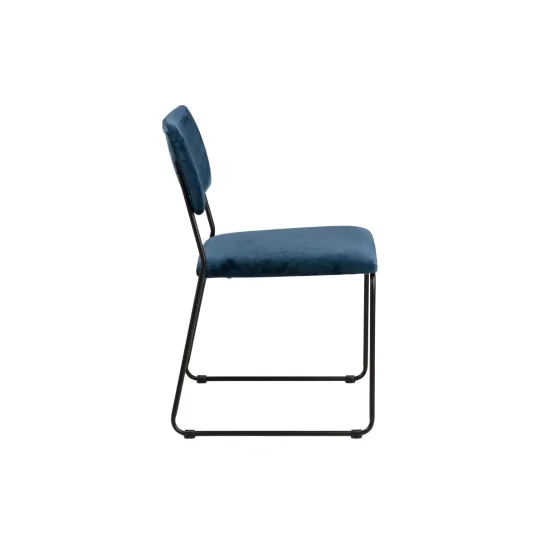 Krzesło tapicerowane SABRINA niebieskie - Zdjęcie 4