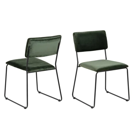Krzesło tapicerowane SABRINA zielone - Zdjęcie 2