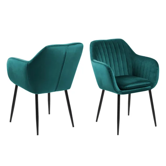 Krzesło tapicerowane IAN zielone - nogi czarne - Zdjęcie 2