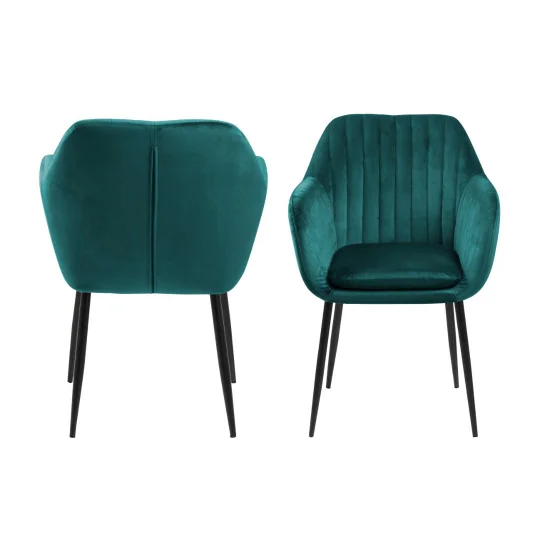 Krzesło tapicerowane IAN zielone - nogi czarne - Zdjęcie 3
