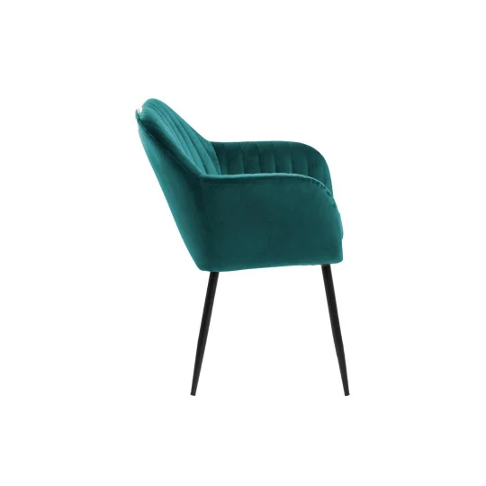 Krzesło tapicerowane IAN zielone - nogi czarne - Zdjęcie 4