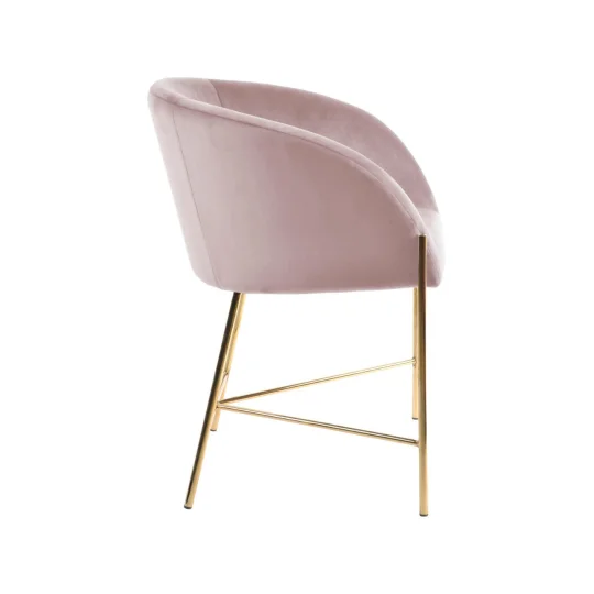 Krzesło tapicerowane NINA różowe - Zdjęcie 4