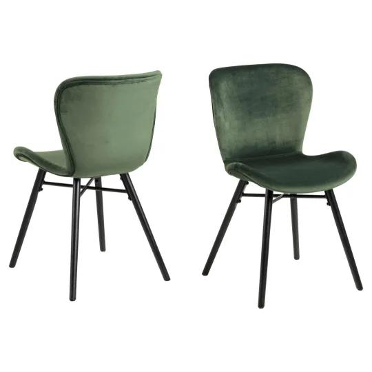Krzesło tapicerowane ELLA zielone - Zdjęcie 2