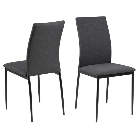 Krzesło tapicerowane LEXI ciemnoszare - Zdjęcie 2