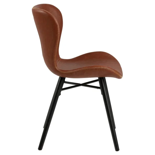 Krzesło z ekoskóry ELLA brązowy - Zdjęcie 4