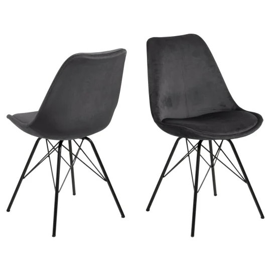 Krzesło tapicerowane LUKE antracytowe - nogi czarne - Zdjęcie 2