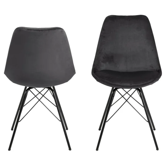 Krzesło tapicerowane LUKE antracytowe - nogi czarne - Zdjęcie 3